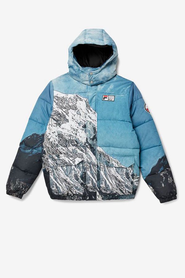 Fila Bunda Panske Biele / Čierne - Blanc Puffer S Hood Vypredaj - Slovakia 49016-LOEH